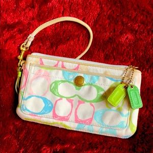 Coach pastel signature wristlet